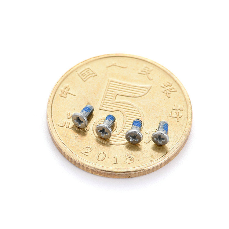 Sekrup pengunci mikro baja karbon silang kepala datar M1.2X3mm