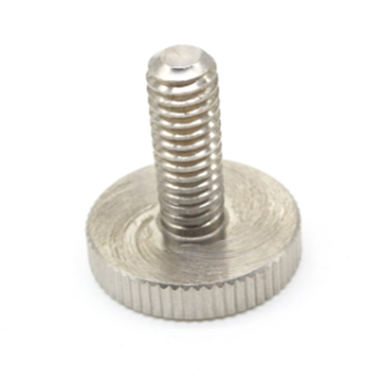 #2-20 Sekrup Tangan Sekrup Jempol Kepala Datar Silinder Knurled Bulat