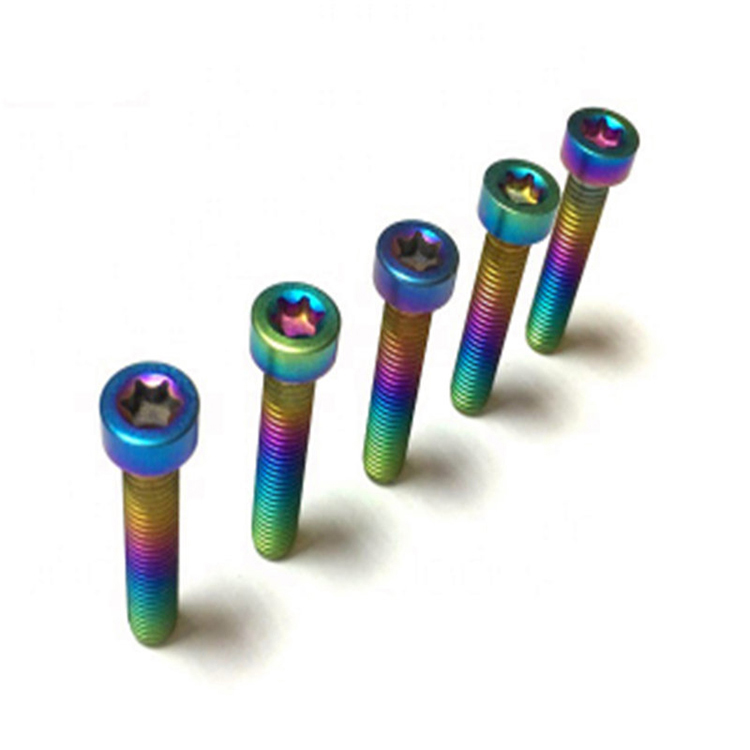 Sekrup soket hex paduan titanium warna pelangi M8x12 GR5