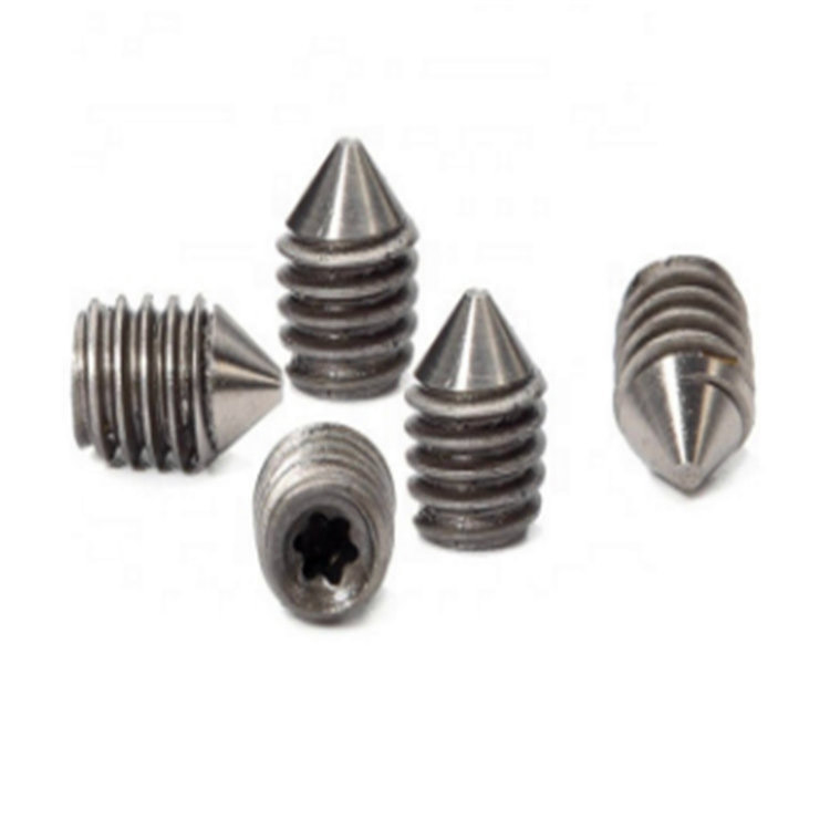 Sekrup set torx baja tahan karat 304 m4 T10 dengan titik kerucut