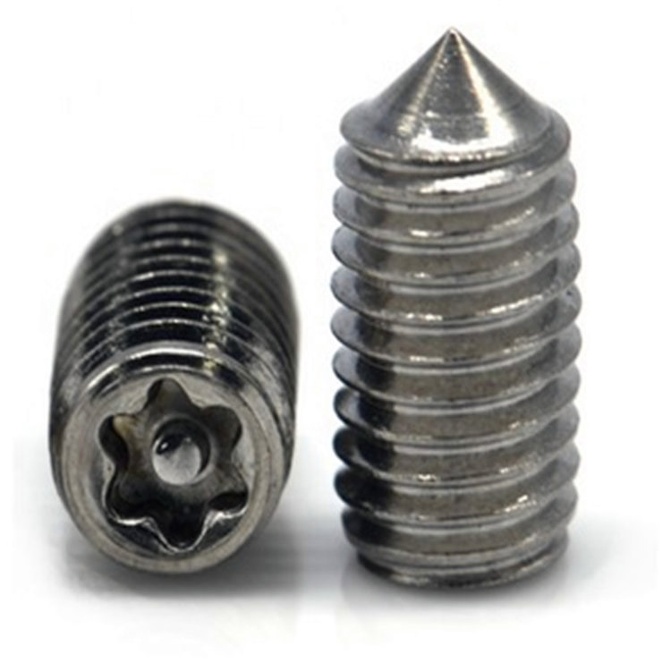 Sekrup set pin torx baja tahan karat 316 M8 dengan titik kerucut