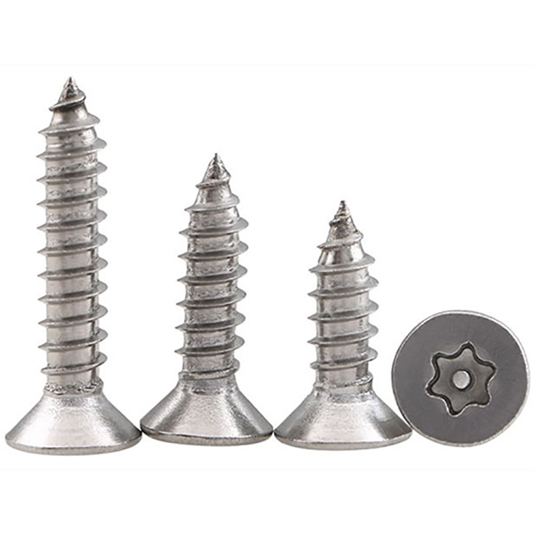 ST6.3 torx kepala countersunk dengan sekrup pengaman pin yang dapat disadap sendiri