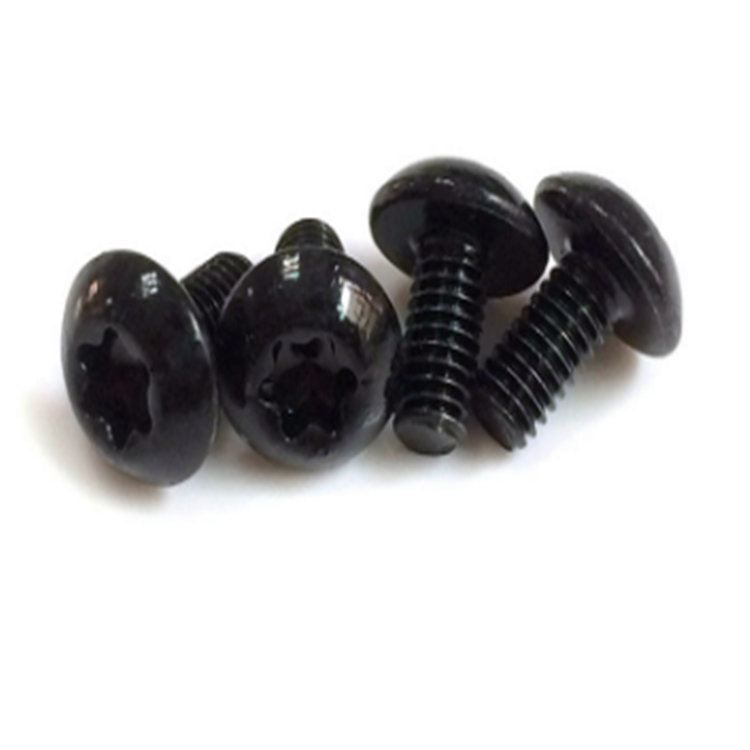 Sekrup Kepala Tombol Soket Heksalobular M4 Black Zinc Torx 6 lobus