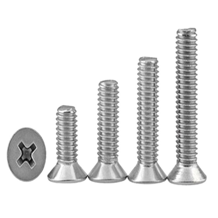 Sekrup mesin silang kepala countersunk 304 baja tahan karat