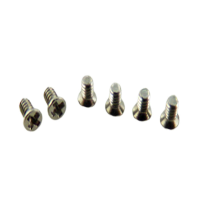 Sekrup super mini kepala countersunk M1 berlapis nikel untuk kacamata