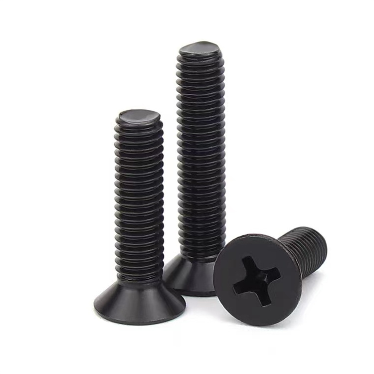 Sekrup m2 kepala countersunk baja karbon oksida hitam DIN965