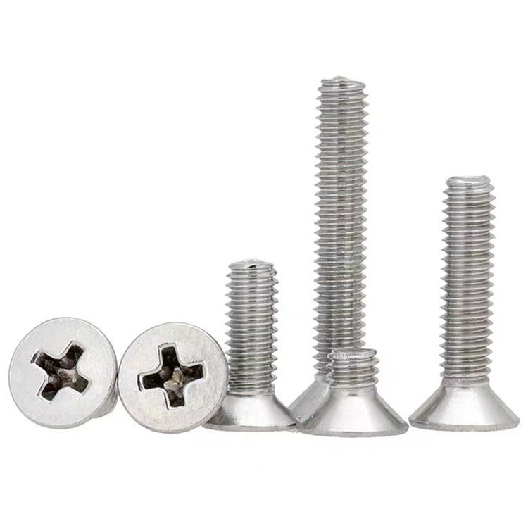Sekrup mesin countersunk logam m2 berlapis nikel DIN965