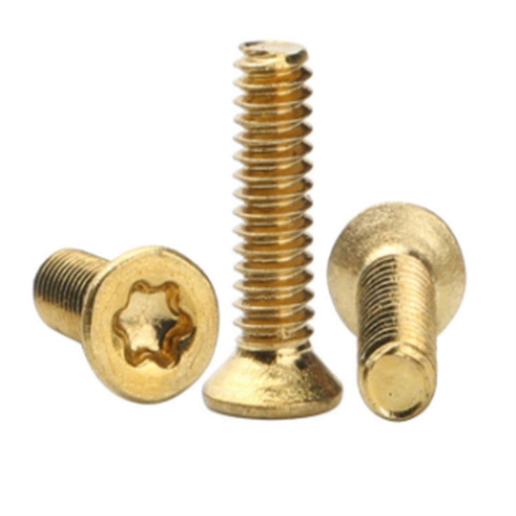 Sekrup kepala torx kuningan ulir penuh kepala countersunk M4