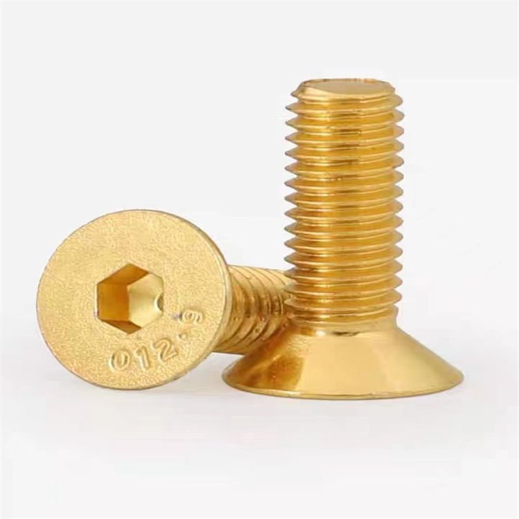 Sekrup countersunk titanium emas m3 ulir mesin penjualan panas