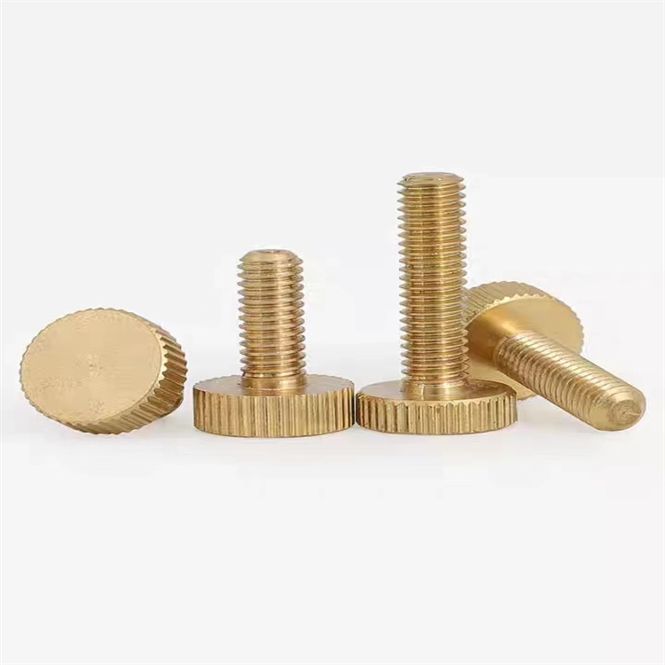Sekrup jempol knurled kuningan m8 kepala datar desain baru
