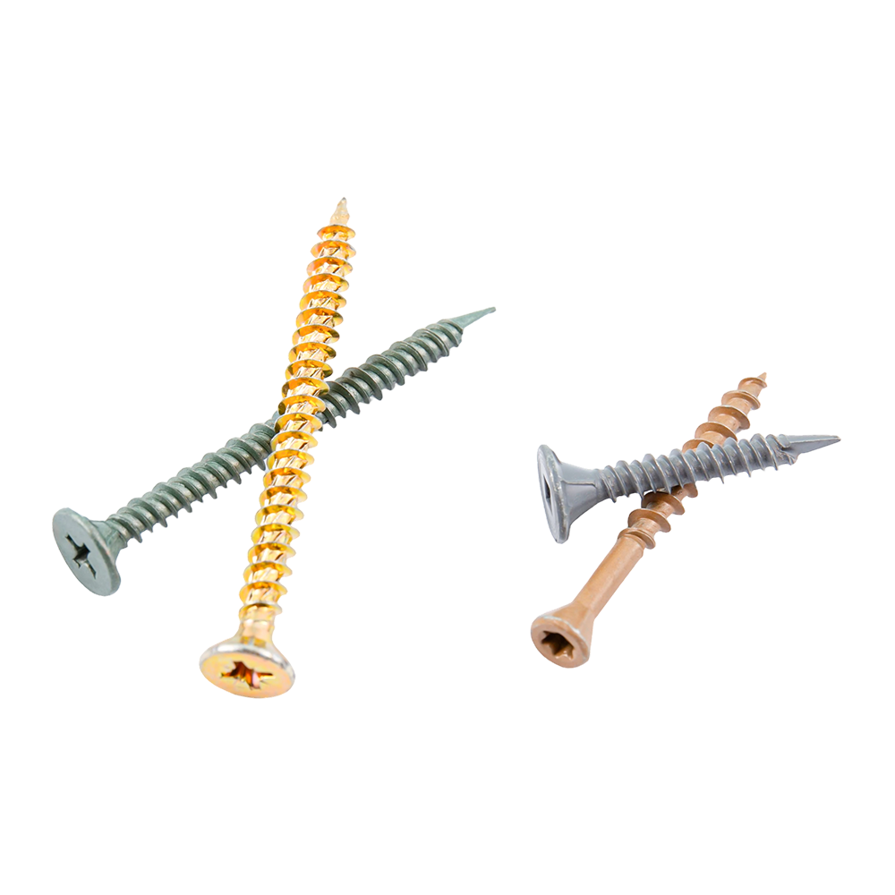 Sekrup rangka kayu baja tahan karat kepala countersunk warna-warni Sekrup rangka kayu baja tahan karat kepala countersunk warna-warni