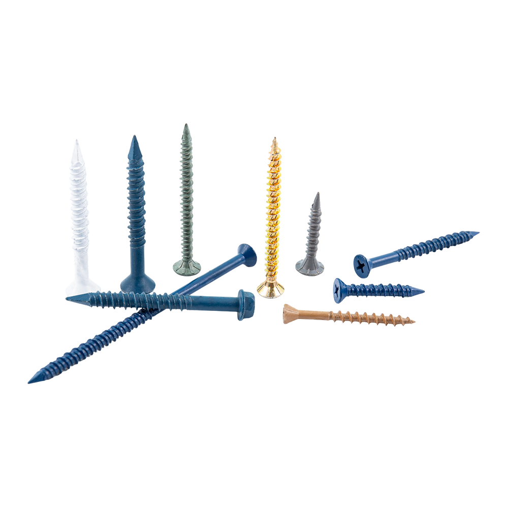 Sekrup rangka kayu baja tahan karat kepala countersunk warna-warni