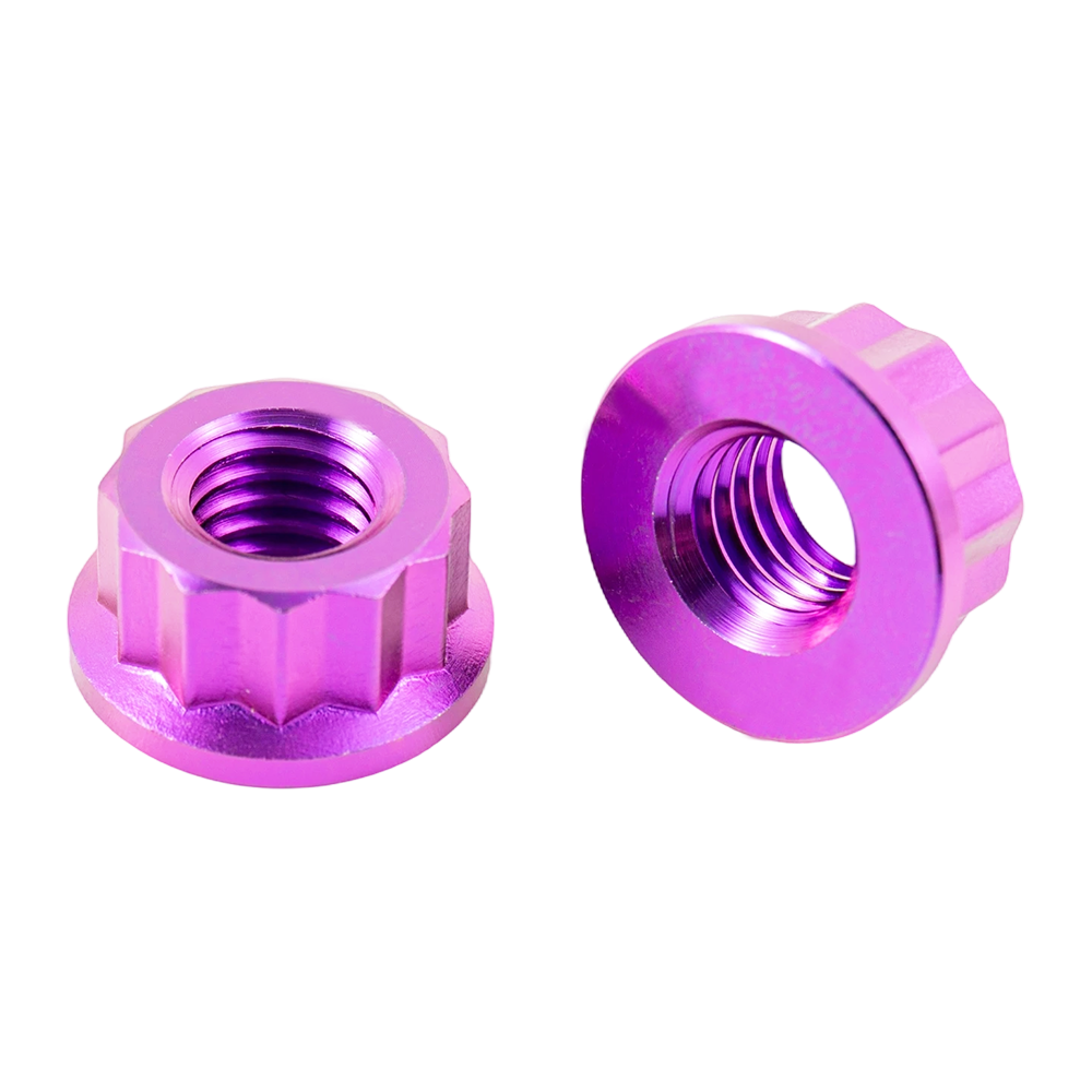 Mur flensa titanium hex warna yang disesuaikan