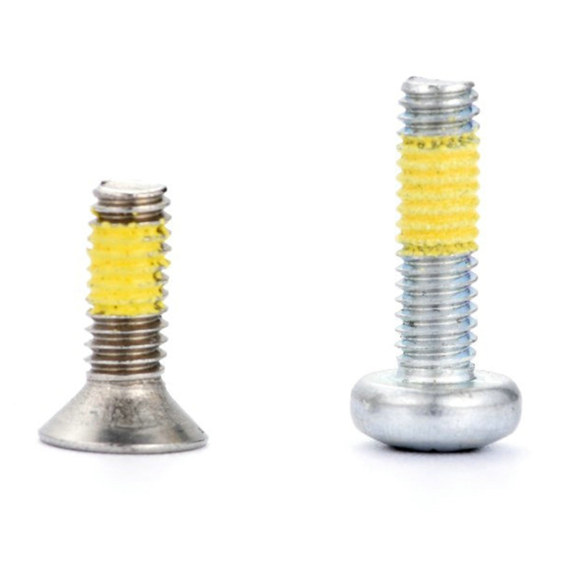 Sekrup mesin torx(hex) kepala pan(countersunk) dengan tempelan nilon kuning Sekrup mesin torx(hex) kepala pan(countersunk) dengan tempelan nilon kuning