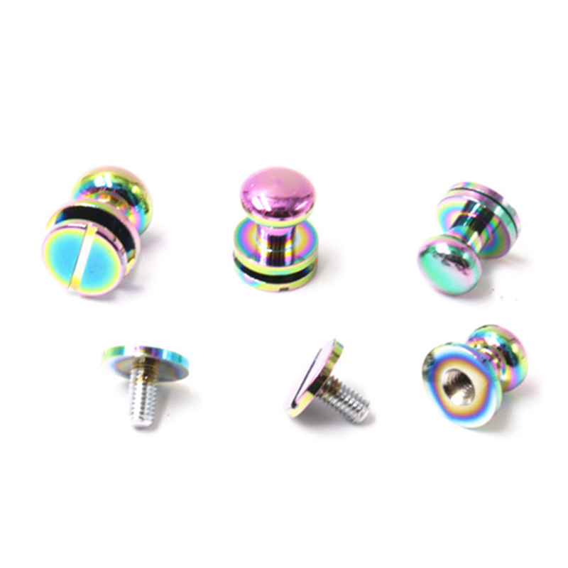 Kancing sam browne kuningan warna pelangi 8mm untuk sabuk kulit Kancing sam browne kuningan warna pelangi 8mm untuk sabuk kulit