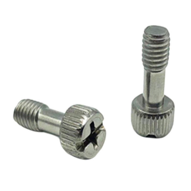 Sekrup jempol setengah ulir dengan kepala knurled lurus 1/4”.