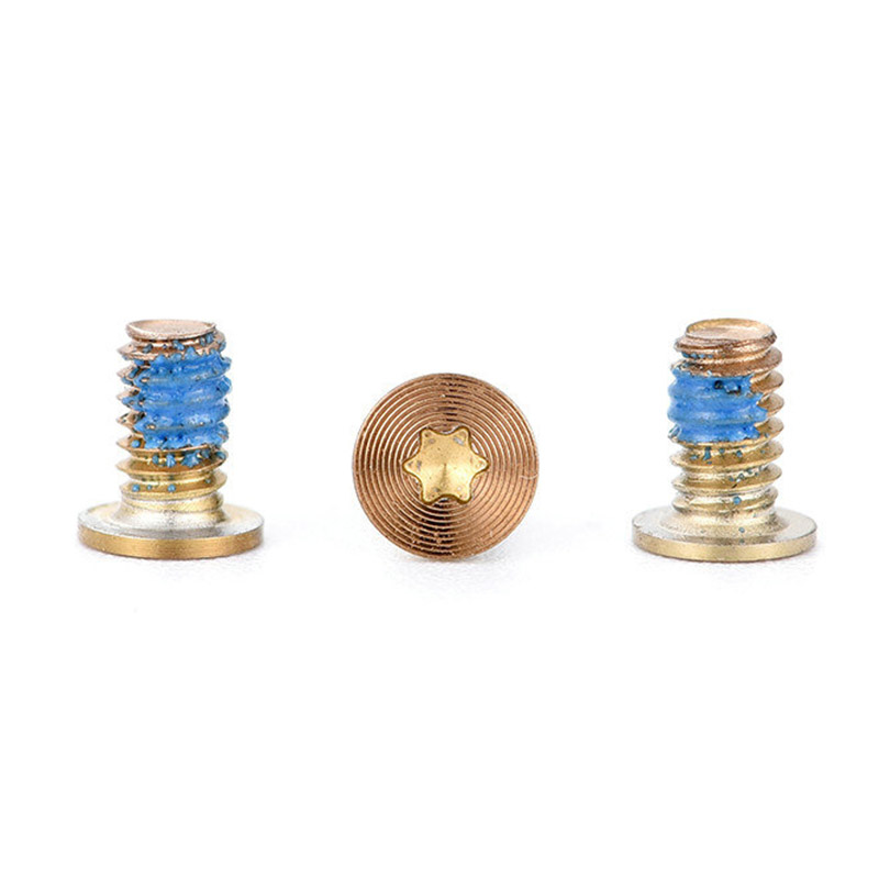 Sekrup pengunci mikro torx kepala countersunk pola CD warna emas Sekrup pengunci mikro torx kepala countersunk pola CD warna emas
