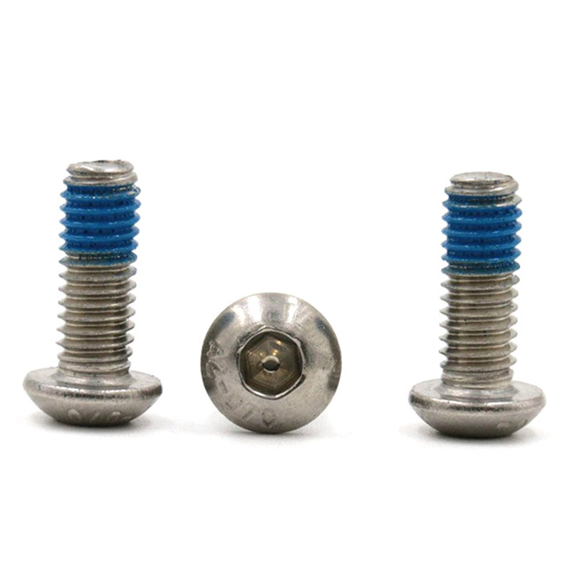 Sekrup mikro mini hex hsocket kepala kancing baja tahan karat M3 dengan tempelan nilon Sekrup mikro mini hex hsocket kepala kancing baja tahan karat M3 dengan tempelan nilon