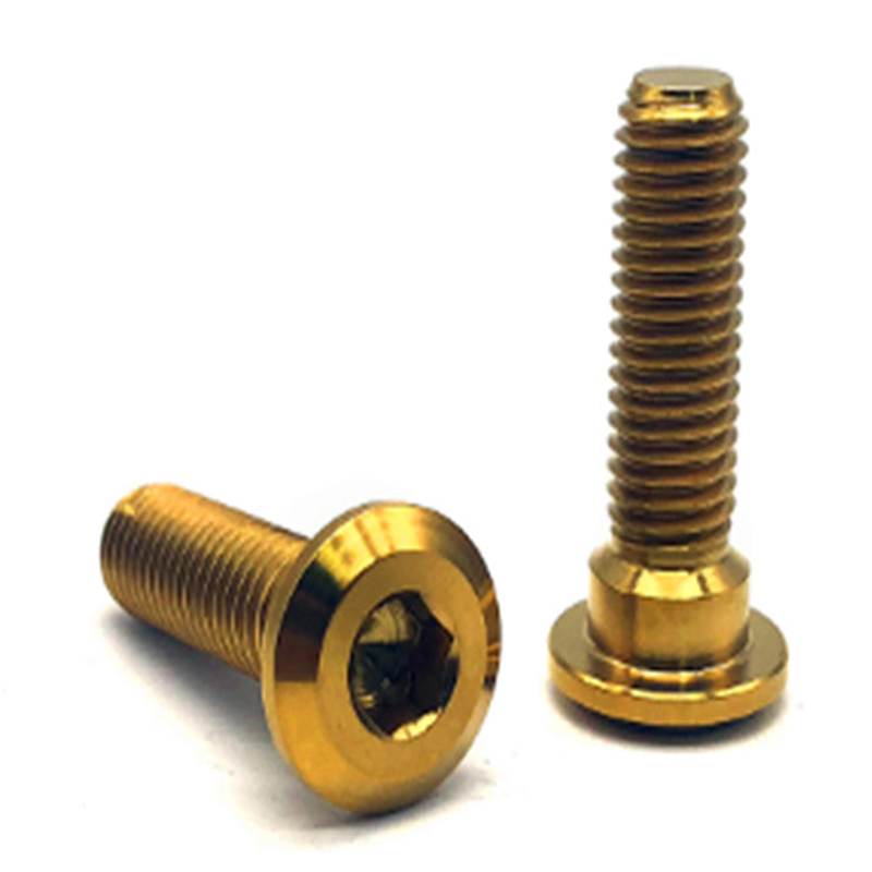 Grosir warna emas pan head hex socket sepeda titanium sekrup
